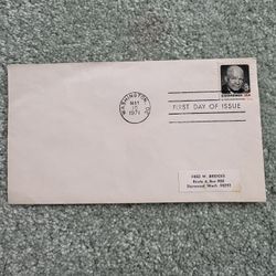 1971 First Day Of Issue Cover Featuring The Dwight D Eisenhower Black 8¢ Stamp #1394