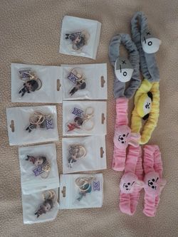 BTS Merchandise. Headband/hair Tie And Keychain