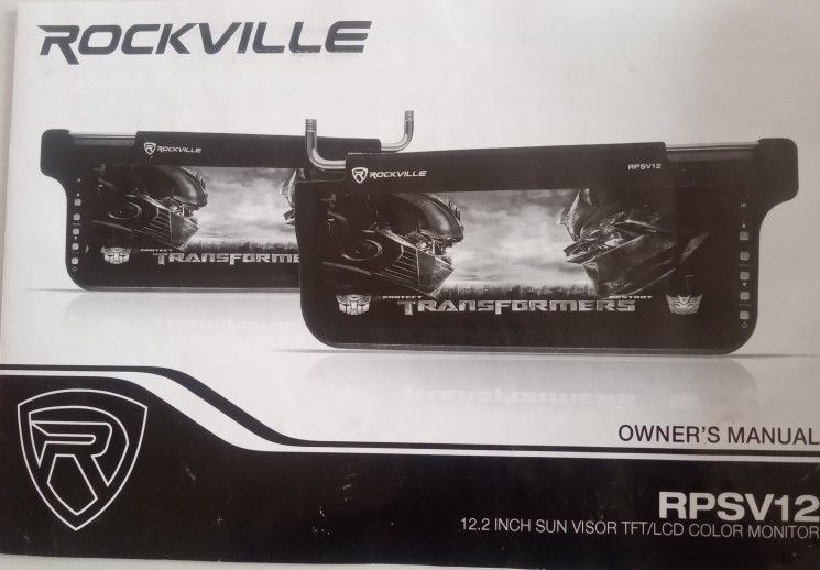 Rockville 12.2 Inch Sun Visor Tft/LCD Color Monitor 