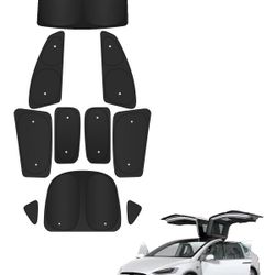 Evooor 10PCS Windshield Sunshade for Tesla Model X,Front&Rear Side Window Privacy Sun Shade Cover Sun Visor Thermal Insulated Model x Accessories