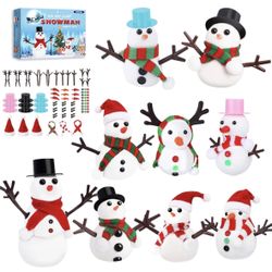 Christmas Crafts Xmas Gifts,Molding Clay Snowman DIY Kit,9Pack Build a Snowman Kit for boys & girls