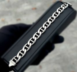 Jewelry .925 Sterling Silver mariner bracelet 9.50” 13.50mm 56.20g
