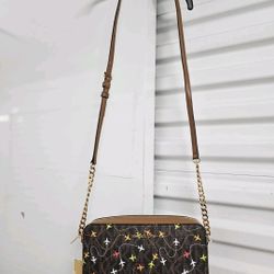 Michael Kors Jet Set Brown Multi East West Airplane Print Crossbody Bag - NWT