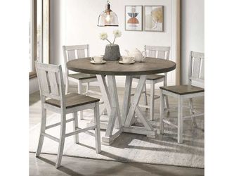 Dakota Antique White/Ash Brown Counter Height Table, A. White/Ash Brown