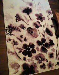 6x9 Purple & Ivory Floral Area Rug
