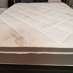 Brand New 12" Thick Organic Cotton Soft Pillowtop Queen Mattress