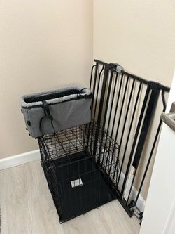 Dog crate + divider + car seat  TAKE ALL