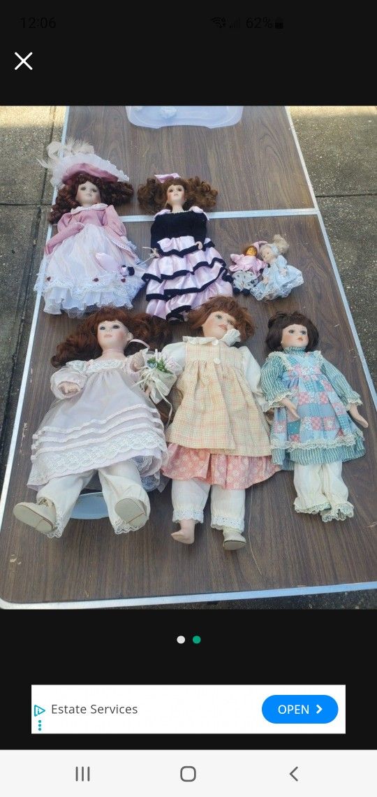 7 Porcelain Dolls