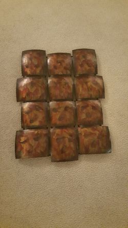 Metal Wall Art Tile Panel Decor