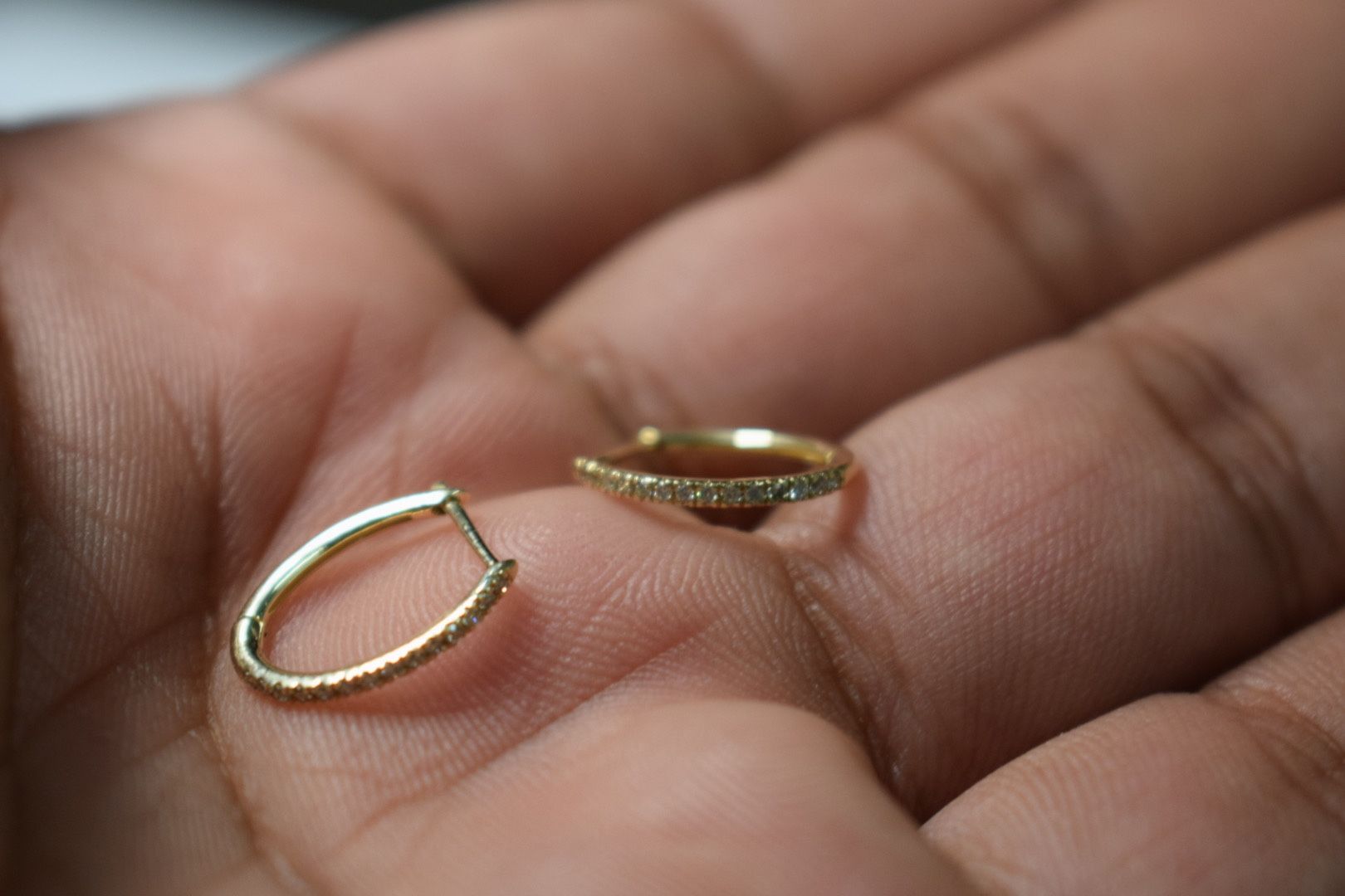 Natural Diamond Earrings 14K Yellow Gold