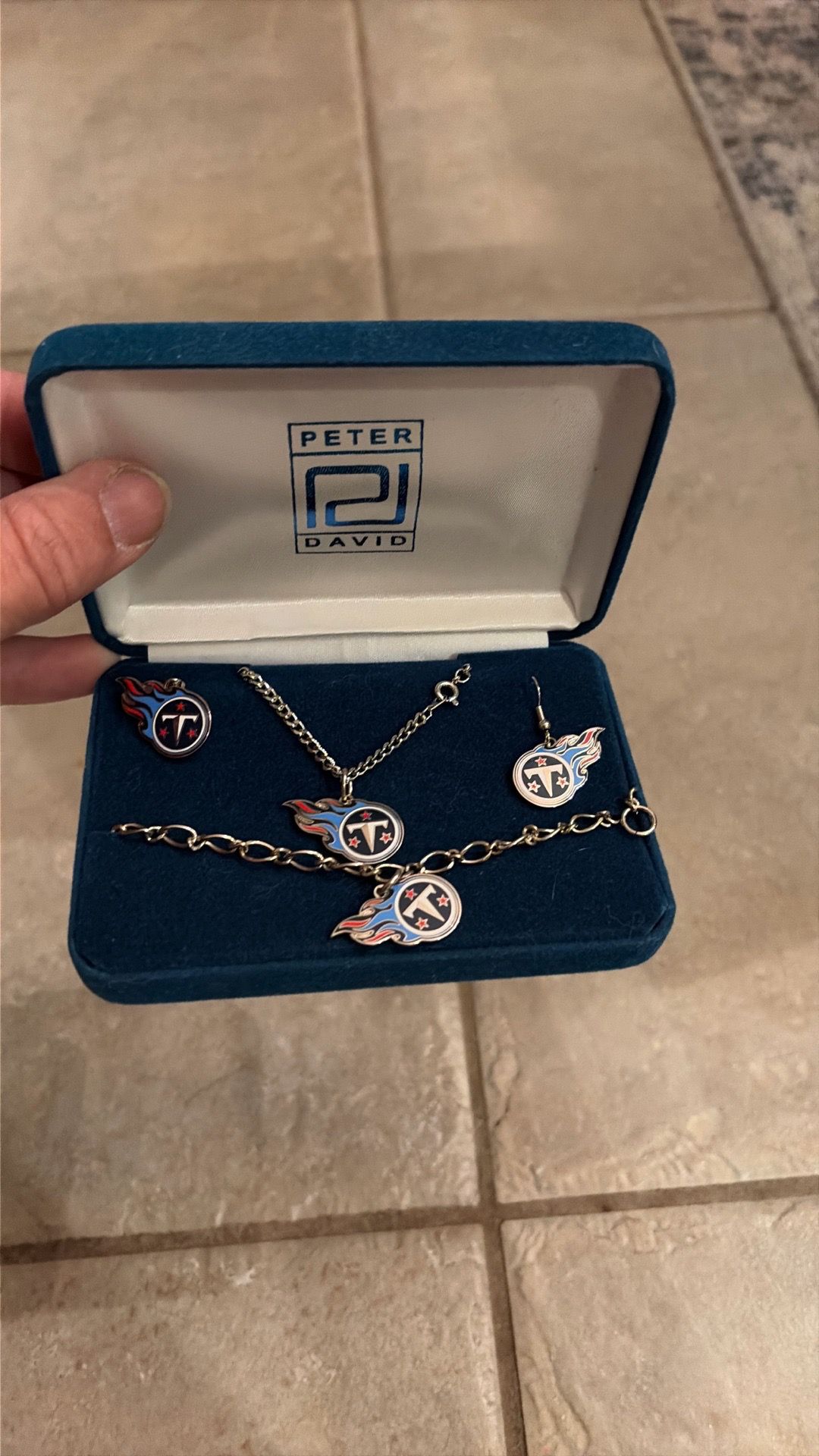 Titans necklace, earrings, bracelet