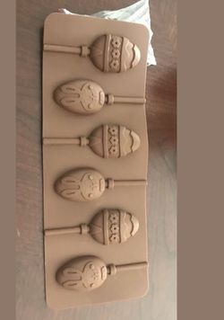 Easter 6-Cavity Rabbit Floral Egg Shape 3D Lollipop Mold Chocolate Fondant Mould
