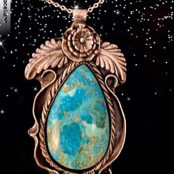 Gorgeous Natural Turquoise Sterling Pendant