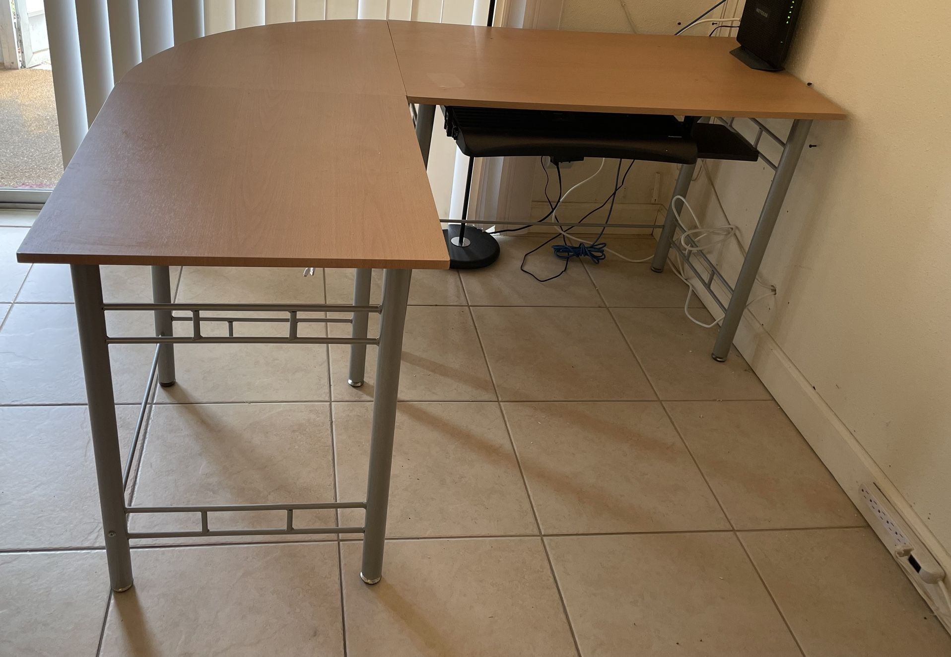 L- Shaped Desk With Pull Out Keyboard Tray- Estate Sale