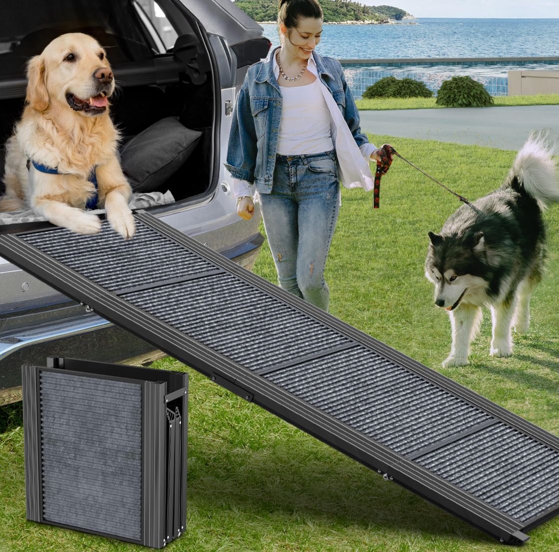 Portable Dog Ramp For Car, 63" Long & 17" Wide