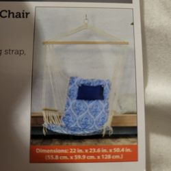 Hanging Hammock Chair, Blue, New