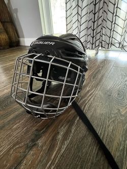 Hockey helmet and skates