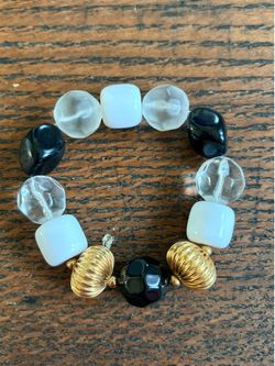 Cute, black, and white and gold bracelet