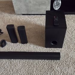 Onn Soundbar w/ Dual Speakers plus Bookshelf Speaker