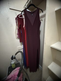 Burgundy Dress With Slit - Medium