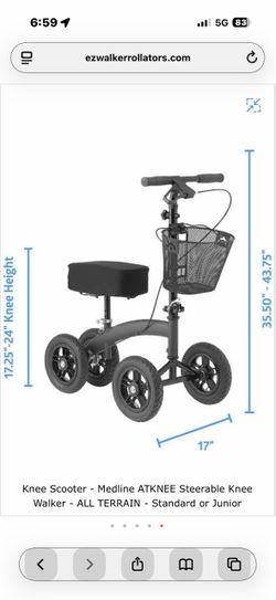 Medline ATKNEE All Terrain Steerable Knee Scooter
