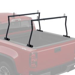 LMYYGOO Truck Ladder Rack,Universal Steel Truck Bed Rack for Pickup with Stoppers,Adjustable Length 2 Bars,800LB Capacity,for Bike Rack,Kayaks, Surfbo