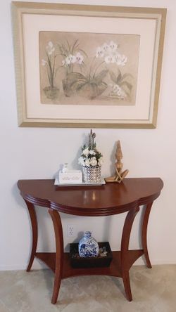 Entry Table Wood 44”L 32” H 20” D 