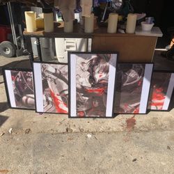 attack on titan anime framed poster 5 pieces