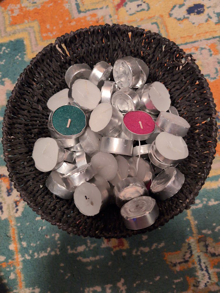 A Whole Basket Full Of Small Little Tea Light Candles (Offer?)