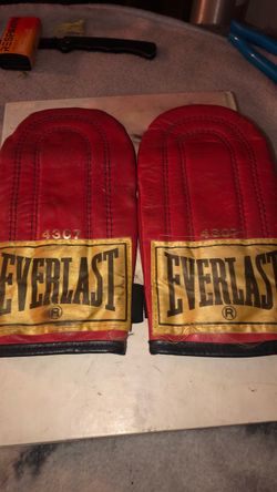 Everlast 4307 Red Leather Bag Mitts