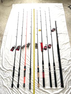 Brand new with tags 6.6ft , 7ft and 10ft medium heavy and medium action fishing rods