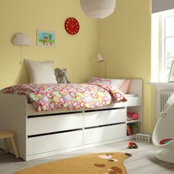 White-4 Drawer Chest And Kids Twin Bed
