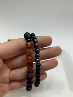 2pcs Adjustable Frosted Natural Stone Beads Bracelet Energy Stone Agate Beads