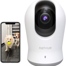Upgraded 2K Indoor Camera, Baby Monitor with Camera and Audio, Advanced AI Detection, FHD Night Vision Pet Camera, Home Camera with H.265 High-Efficie