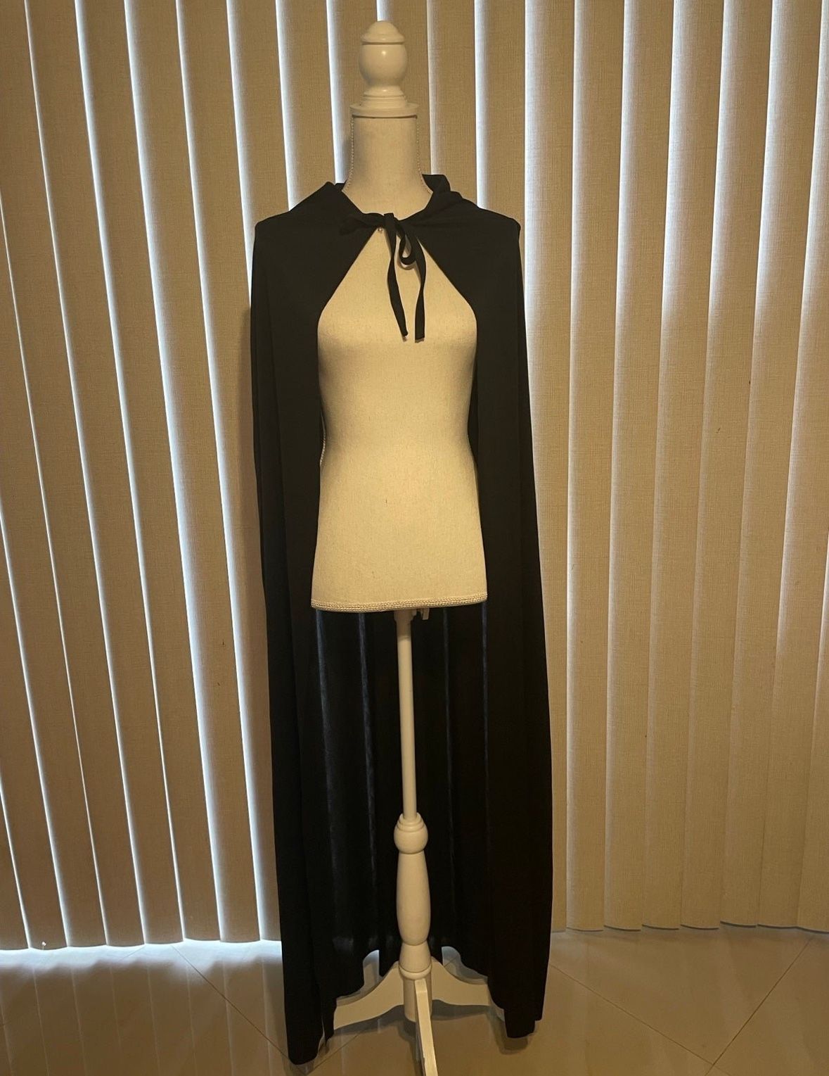 Rubies Long Black Hooded Cape One Size
