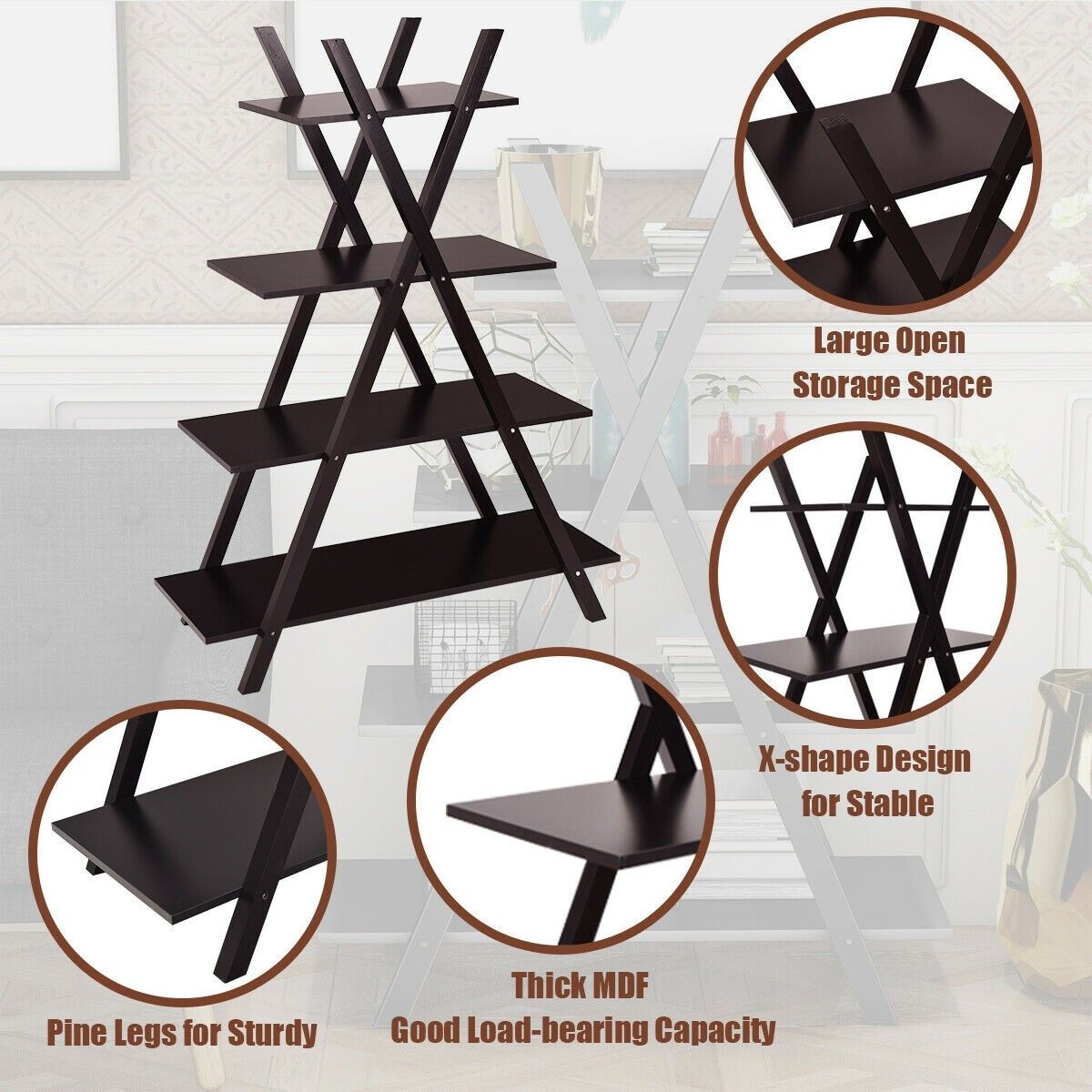 NEW Wooden Storage Shelf for Backyard garden plant stand office bookshelf bedroom organizer