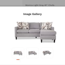 Gray L Shape Sectional