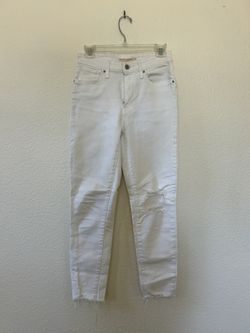 Levis white high rise skinny ankle jeans