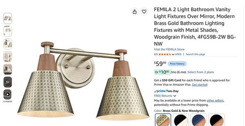 Bathroom Vanity Light, Double