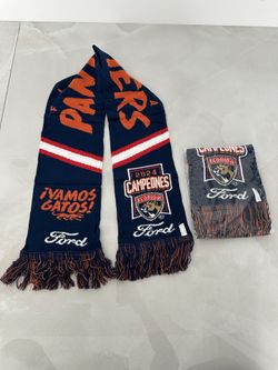 New In Package Vamos Gatos! Florida Panthers 2024 CAMPEONES NHL Hockey Scarf