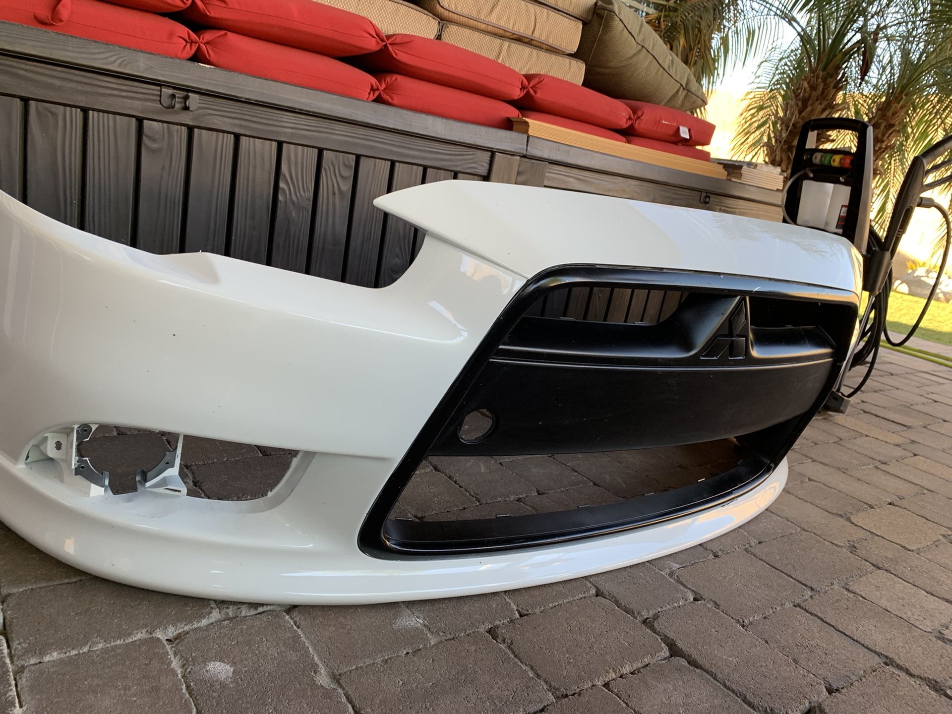 Mitsubishi Lancer Ralliart Front Bumper - Wicked White