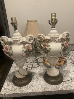 Vintage Cordey Capodimonte Lamps