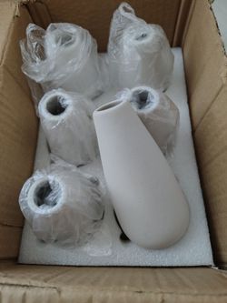 6 pack 5 inch ceramic bud vases