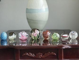 Vintage Art Glass Paperweight Collection — 8 Pieces