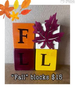 Fall Decorative Wooden Letter Blocks