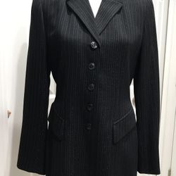 NWT ALBERT NIPÓN Designer Wool Blend Suit -Midi Pencil Skirt Elongated Jacket, 6