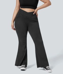 BNWT HALARA CROSSOVER FLARE LEGGINGS BACK POCKETS