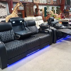 Gorgeous Faux Leather Sofa Set