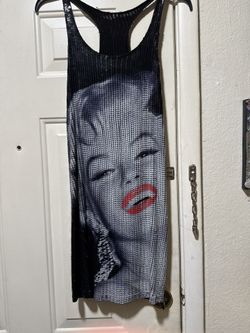 Sequined, Marilyn Monroe face evening dress