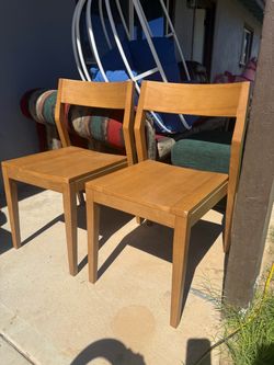 Set of 2 Solid Wood Dining Chairs